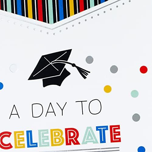 Hallmark 13" Large Graduation Gift Bag with Greeting Card and Tissue Paper (Black, Red, Blue, Holographic) for High School, College, Law School, Nursing, Kindergarten (Pack of 3)