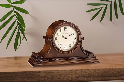 Bulova B1514 Asheville Mantel Clock, Brown Cherry