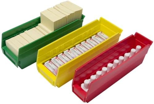 Akro-Mils 30120 Heavy Duty Plastic Shelf Bins, 12"x 4"x 4", Green, 24-Pack