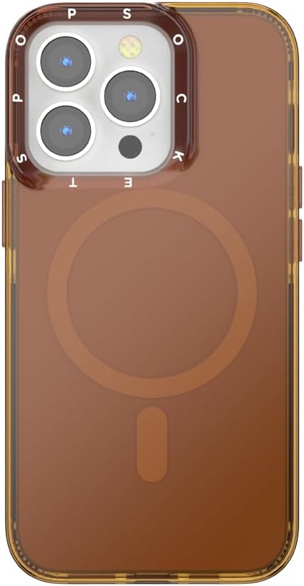 PopSockets iPhone 13 Pro Phone Case with MagSafe, Wireless Charging Compatible, Neutral - Amber