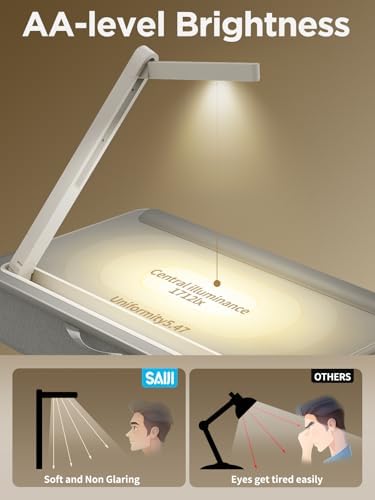 SAIJI Lap Desk with LED Light, Portable Laptop Tray with Cushion