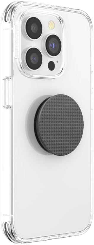 PopSockets Adhesive Phone Grip, Holder- Knurled Black | Secure Comfortable Hold, Anti-Drop, Kickstand, Black, Electronic Accessories, For iPad/Kindle/iPhone/Android