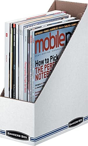 Bankers Box 12-Pack Magazine File Holders, 4" x 9 1/4" x 11 3/4" | Keep catalogs, folders, and projects upright, visible, and easy to grab with sturdy corrugated magazine files.