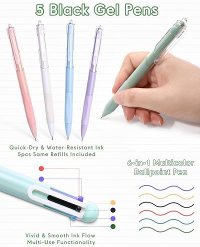 XKDOUS 54 Pcs Pencil Case with Supplies, Cute Aesthetic Stationery Set | Large Pen Case, 9 Mechanical Pencils 0.5/0.7/2.0mm, 12 Pastel Highlighters & 5 Gel Pens, Cute Aesthetic School Supplies