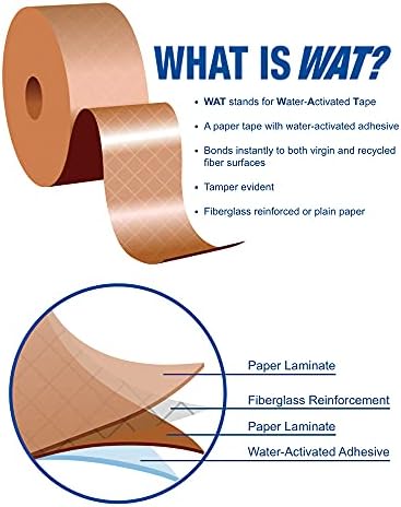CURBY IPG IPG Water-Activated Tape, 2.76" x 328 ft, Tan, 4-Pack