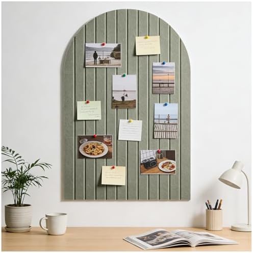 Arched Felt Bulletin Board (Sage Green), 35"x24" Large Wall Decor