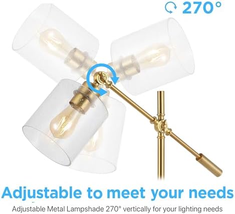 JONATHAN Y Kathryn 23" Metal Seeded Glass Modern Task Lamp, Brass Gold