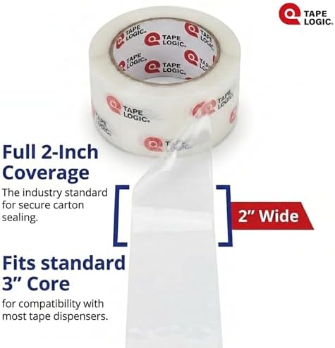 Tape Logic Packing Tape (18-Rolls), 2" x 55 yd - Heavy Duty Packaging Tape Refill for Shipping, Moving, Order Fulfillment, Acrylic 2.6 Mil