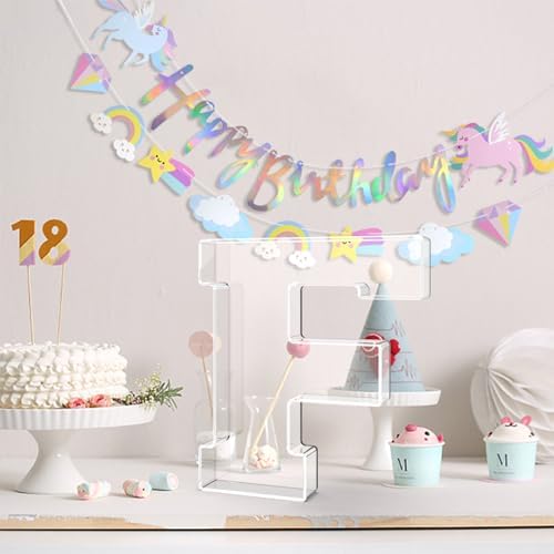 11" Acrylic Letter Charcuterie Tray,Fillable Alphabet & Number Box(Letter F)
