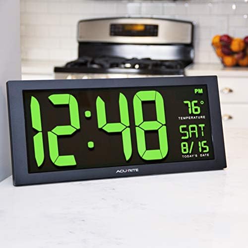 AcuRite Digital Clock, 14.5-Inch / Green