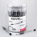 Pentel RSVP Ballpoint Pen, (1.0mm) Med Line, Black Ink, 72pk Canister (BK91PC72A)