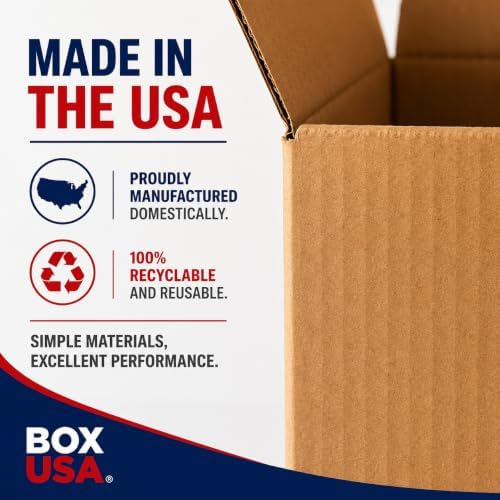 BOX USA Moving Boxes Holds 65lbs, 20"L x 20"W x 15"H (6-Pack) Large - Corrugated Cardboard Box for Shipping, Mailing, Packing, Packaging and Storage