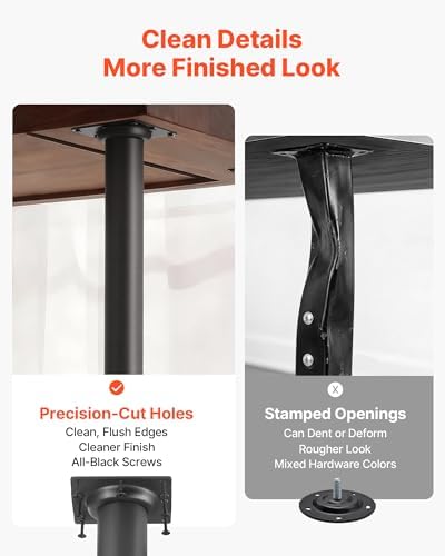 VEVOR Adjustable Table Legs, 24-40 in Round Steel Furniture Legs, 1200 lbs Max Load Heavy Duty, Quick Installation, Ideal for Home Office Desk DIY, Coffee Dinner Bar Tables, Workbenches, 4 PCS, Black