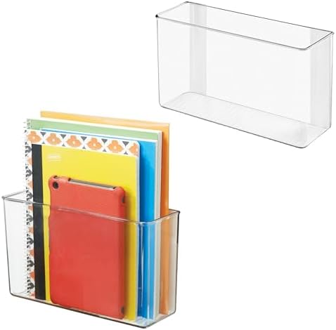 iDesign Adhesive Organizer Bin, Set of 2, Clear