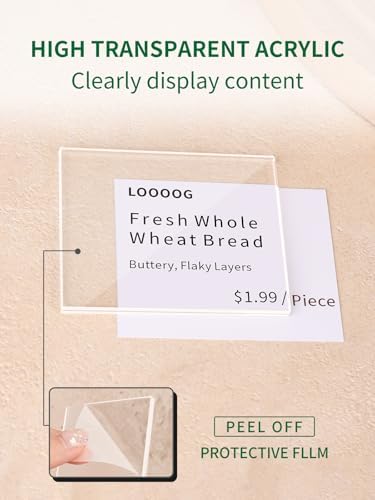 6 Pack Mini Acrylic Sign Holder with Wood Base 2.36x1.97 Inch