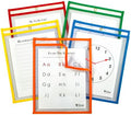 C-Line Super Heavyweight Plus Dry Erase Pockets, Assorted Primary Colors, 9 x 12 Inches Each, Box of 25 Dry Erase Pockets (42620)
