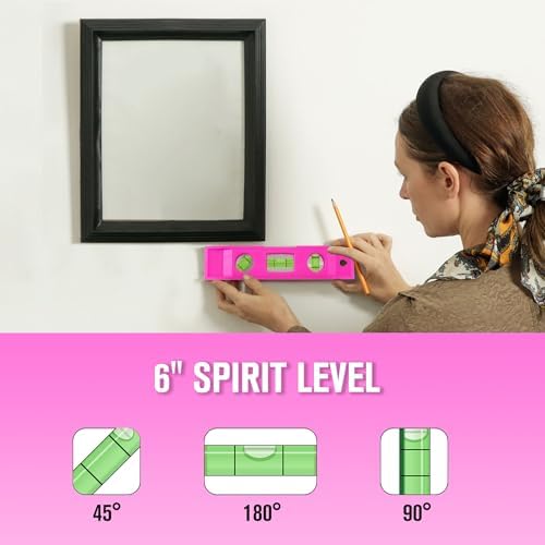 Pink Tool Set for Women,206-Piece Home Tool Kit for Women Girls Ladies,Basic Household Toolkits for New Apartment Garage Office College Dorm & DIY Projects