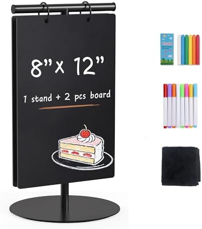 SELEAD Small Chalkboard Words Sign w/Metal Stand, 2 Pack 8”x12”, Rectangle