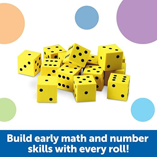 Learning Resources Hands-On Soft Dot Dice Bucket, Classroom or Homeschool Supplies, Set of 200, Ages 3+