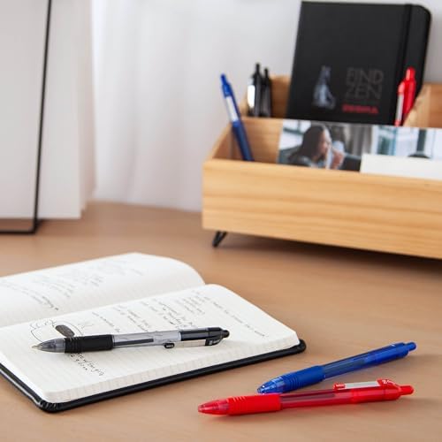 Zebra Pen Z-Grip Retractable Ballpoint Pen, Black, Blue, Red, 1.0mm, 24-Pk