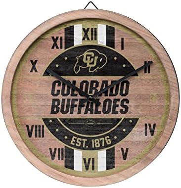 FOCO NCAA Wooden Barrel Wall Clock