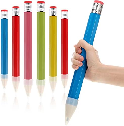 Tinlade 6 Pcs Jumbo Pencils Giant Pencil Multicolored Prop for Kids School