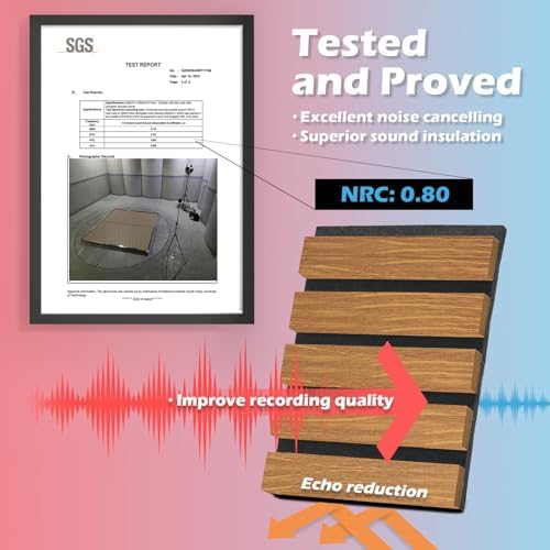 Art3d 3D Fluted Soundproof Wood Textured Slat Wall Panel, 4-Pack, Teak