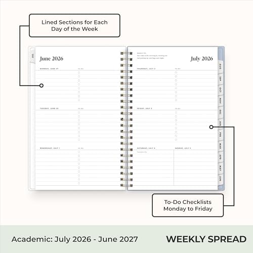 Blue Sky 2026-2027 Weekly & Monthly Academic Planner, 5"x8", Stratford