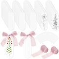 Yeaqee 100 Pcs Oval Shaped Clear Acrylic Bookmark Blanks with Ribbon