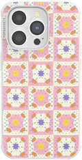 PopSockets iPhone 14 Pro Phone Case with MagSafe- Desert Crochet | Magnetic, Wireless Charging, Camera & Drop Protection, Western, Boho, Aesthetic, iPad, Removable, Popper