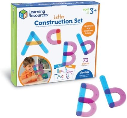 Learning Resources Letter Construction Activity Set - Alphabet Montessori Toys, Toddler Writing , ABC Phonics for Kids, Learn to Readd, Teacher Classroom Must Haves, Birthday Gifts for Students