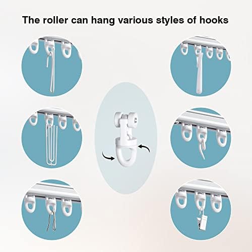 SOLOKOS 51-94 in Adjustable Ceiling Curtain Track, Room Divider, White