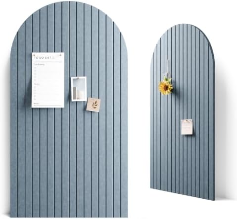 Large Arched Felt Bulletin Board 47.2''×25.5'', Dusty Blue