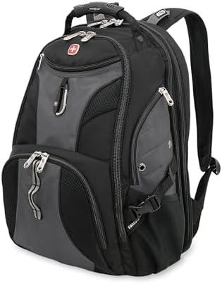 SWISSGEAR 1900 ScanSmart Laptop Backpack, Fits Most 17-Inch Laptops, TSA-Friendly Lay-Flat Design, RFID Protection, and Tablet Pocket, Black, 31L, 18.5-Inch