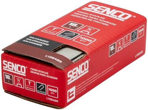 SENCO Collated Medium Wire Staples, Galvanized, 18 GA (L13BABR) 1,000 Box