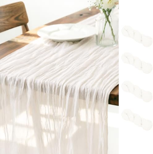 Ivory Cheesecloth Table Runner Fall Boho Wedding Birthday Home Decor