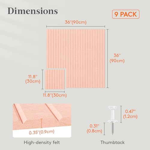 Lifewit Large Felt Bulletin Board with Self-Adhesive 36" x 36"- 9 Pack