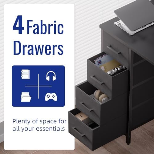 Pamray 32 Inch Computer Desk with 4 Drawers Small Office Desk for Home Bedroom Study Writing Simple Modern Computer Table Marble