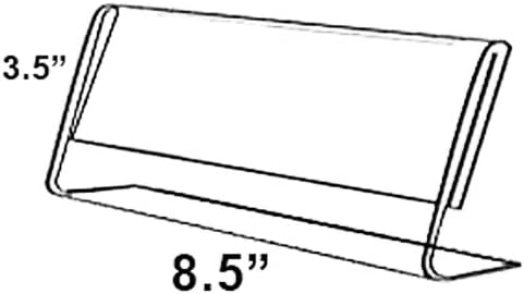 Azar 112761 8.5-Inch Width by 3.5-Inch Height Horizontal Nameplate Acrylic Sign Holder, 10-Pack