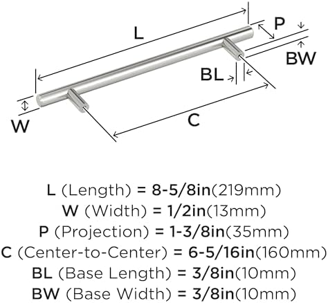 Amerock 6-5/16" Bar Pulls Stainless Steel Drawer Pull
