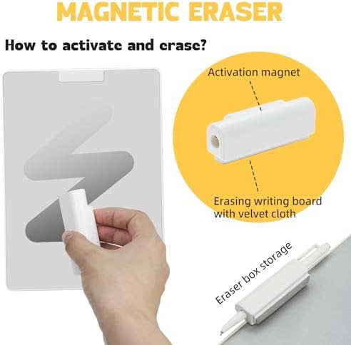 Portable Note Pad with Magnetic Pen &Eraser for Office & School Desk