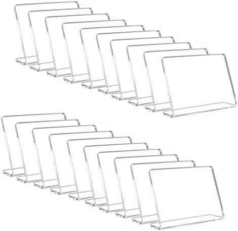 AITEE 20 Pack Acrylic Mini Chalkboard Signs Clear Tabletop Signs L-Shaped