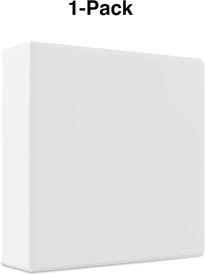 Staples Economy 3 Inch 3-Ring View Binders, White, Holds Up to 600 Sheets, Lightweight Large-Capacity Binders for School & Office, 3 Pack