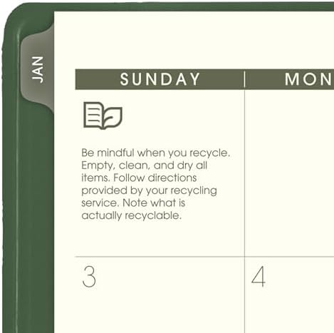 AT-A-GLANCE 2027 Planner, Monthly, 13-Month Jan-Jan, 9" x 11", Tabbed, Unruled Daily Blocks, Recycled Green (70260G6027)