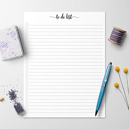 321Done To Do List Notepad, Letter Size 8.5x11, 50 Sheets, Wide Ruled