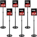 6Pack Sign Holder Stand-8.5x11 inch，Adjustable Sign Stands For Display，Heavy Duty Floor Standing Sign Holder Stand Aluminum for Retail Store，Museum，Volunteer Cctivities（Black）