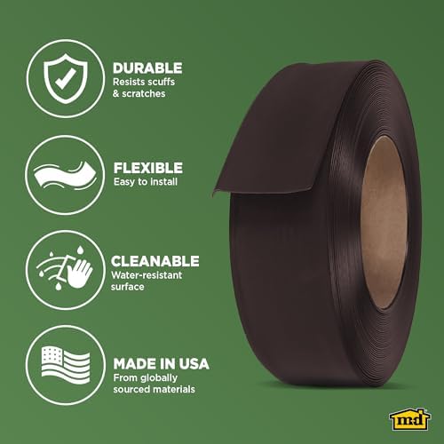 M-D Building Vinyl Wall Base, Brown, 4in x 120ft