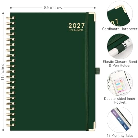 RETTACY 2027 Planner, Weekly and Monthly, Large Size (8.5" x 11")