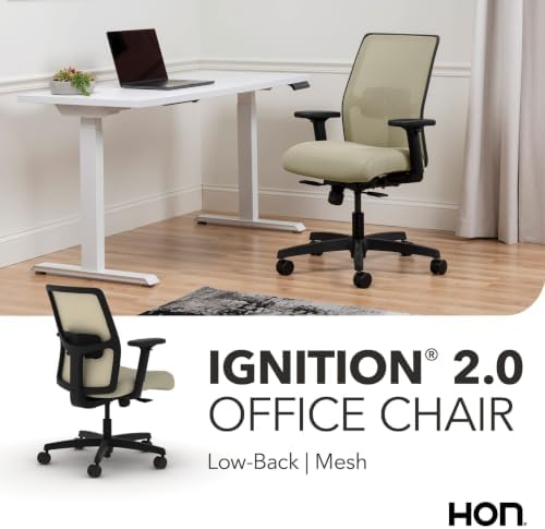 HON Ignition 2.0 Low Back Ergonomic Office Chair, Desk Chair, Linen