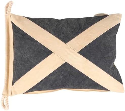 Primitives by Kathy Pillow with Decorative Cover, from Our Beach Collection displaying a Vintage Nautical Flag Inspired Design of The at Rest Flag Made with Durable Canvas